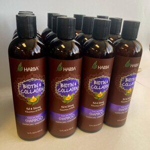 HARBA Biotin and Collagen Thickening Shampoo 12 Fl Oz.( Pack of 12)